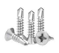 60Pcs #12x1-1/4″ Self Tapping Screws for Metal, #12 Flat Head Phillips Self Drilling Screws,410 Stainless Steel Sheet Metal Screws for Plastic,Metal,Wood or Other Hard Materials (#12x1-1/4)