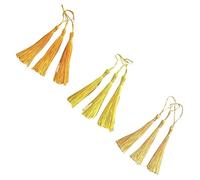 60Pcs 13cm Mini Tassels 3 Colors Polyester Bookmark Tassels for DIY Craft Keychain,Gold/Light Yellow/Lemon Yellow