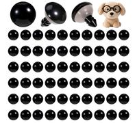 60Pcs 15mm Safety Eyes, Spiral Black Plastic Safety Eyes Crafts Safetys Eye with Washers for Bear Doll Puppet Plush Animal DIY Craft
