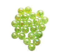 60PCS 16mm Colored Acrylic Crystal Beads Round Crackle Glass Beads Charms for Jewelry Making Bracelets Earring Necklace Adults Beading DIY Art Craft Christmas Ornament Birthday Gifts (Light Green)