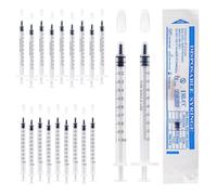 60Pcs 1ml Colostrum Syringe Plastic Syringes With Caps No Needle for Refilling and Measuring Liquids, Scientific Labs, Plant Watering, Pet Feeding ,Glue Applicator