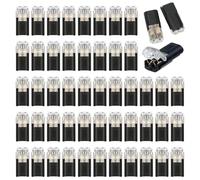 60PCS 2 Pin Wire Connectors Push Fit, Low Voltage Electrical Cable Connectors 18-22 AWG, Solderless No Strip Quick Connect Terminals for LED Strip, Car Wiring, Speaker, 12V Wiring Connectors Kit