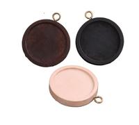 60pcs 25mm Round Wood Cabochon Base Settings for Pendant Necklace Findings