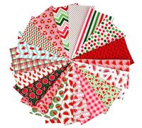 60pcs 25x25cm Quilting Fabric Squares Watermelon Printed Fabric Bundles Patchwork for DIY Craft