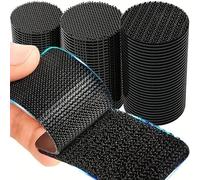 60pcs/30pairs Scratch-Resistant Strong Adhesive Tape -Durable DIY Car Floor Mat Self-Adhesive Cable Organizer, Essential for Vehicle Maintenance| Structure (Black-30pairs)
