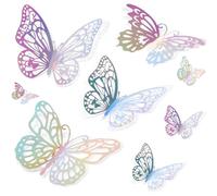 60Pcs 3D Butterfly Wall Sticker 3 Sizes Butterfly Wall Decals Butterflies Stickers for Walls Bedroom Party Wedding Decors Colorful, Four Types