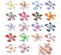 60Pcs 3D Flower Nail Charms for Nail Art Decoration Nail Accessories Ideal for DIY Manicure Multiple Colors Suitable for Nail Enthusiasts Creating Stunning and Unique Designs