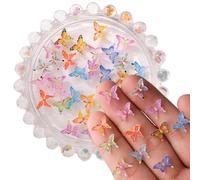 60PCS 3D Noctilucent Butterflies for Crafts, Multicolor Crafts Butterfly, Nail DIY Accessories & Printing and Dyeing Butterflies