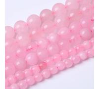 60PCS 6MM Beads Natural Rose Stone Pink Crystal Quartz Gemstones for Jewelry Making DIY 15Inches