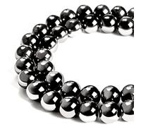 60pcs 6mm Black Hematite Beads Natural Gemstone Beads Round Loose Beads for Jewelry Making