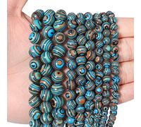 60pcs 6mm Blue Malachite Loose Beads, Natural Semi Precious Round Smooth Gemstone Spacer, Charms for Necklaces Bracelets