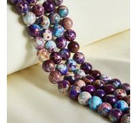 60pcs 6mm Natural Colorful Imperial Jasper Beads Gemstone Round Loose Beads for Jewelry Making