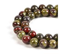 60pcs 6mm Natural Dragon Blood Jasper Gemstone Round Spacer Loose Stone Beads for Jewelry Making 15.5" 1 Strand