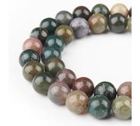 60pcs 6mm Natural Indian Agate Stone Beads Round Loose Gemstone Beads for Jewelry Making Strand 15 Inch