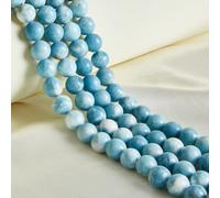 60pcs 6mm Natural Larimar Beads Gemstone Round Loose Beads for Jewelry Making