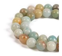 60pcs 6mm Natural Mixedcolor Amazonite Gemstone Round Spacer Loose Stone Beads for Jewelry Making 15.5" 1 Strand
