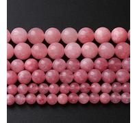 60pcs 6mm Natural Rose Pink Chalcedony Stone Round Loose Beads for Jewelry Making DIY Bracelets Necklaces Crystal Energy Healing Stone Beads 15"