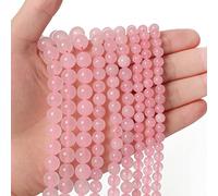 60pcs 6mm Natural Rose Quartz Gemstone Beads Energy Healing Crystal Round Loose Stone Beads for Jewelry Making, DIY Bracelets Necklaces