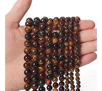 60pcs 6mm Natural Tricolor Tiger Eye Stone, Energy Crystal Healing Power Gemstone, for Jewelry Making, DIY Bracelet Necklace