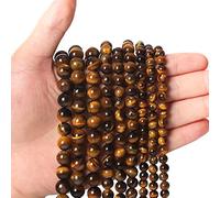 60pcs 6mm Natural Yellow Tiger Eye Gemstone, Energy Healing Crystal Round Loose Stone, for Jewelry Making, DIY Bracelets Necklaces