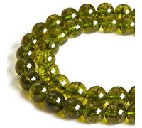 60pcs 6mm Peridot Beads Natural Gemstone Beads Round Loose Beads for Jewelry Making