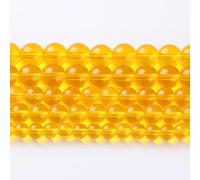 60Pcs 6mm Solid Yellow Crystal Glass Beads Round Loose Citrine Beads for Jewelry Making, DIY Bracelet, 15" Necklace, Energy Healing Power Stone Beads