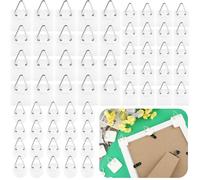 60Pcs Adhesive Picture Hanger Foamboard Picture Hanging Hooks Without Nails 3 Sizes Plastic Picture Hangers Sticky Hangers for Bathroom Kitchen Home Wall Art Picture Photo Frame (Round&Square)