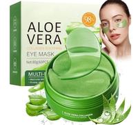 60PCS Aloe Vera Under Eye Patches, Collagen Eye Mask for Dark Circles, Puffiness, Wrinkles, Fine Lines, Hydrating & Soothing Anti-Aging Skincare for Men & Women