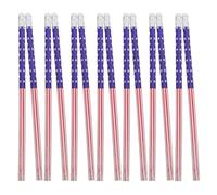 60pcs American Flag Themed Wood Pencils Erasers, Small Lightweight Multi-Function Pencils for Students Drawing, Writing and Painting, Bulk Set for School and Office Use