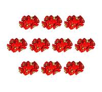 60PCS Artificial Red Poinsettia Picks - Silk Christmas Flowers With Stems for Xmas DIY Tree Wreaths Garland Decor