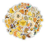 60PCS Bee Hive Cartoon Waterproof Sticker Small Fresh Graffiti Notebook Notebook Vinyl Sticker