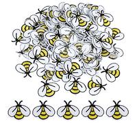 60PCS Bee Iron on Patches, Bee Embroidered Patches Small Bees Cute Embroidered Iron on Patches Applique Sewing Patches Bee Shape Patches for Bags Jackets Jeans Pants Hats Decoration