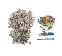 60pcs Beige Car Roof Lining Repair Kit with Cloth Metal Push Pins and Screws, Fix Sagging Headliner Interior Trim Fastener Set