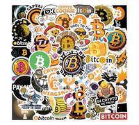 60Pcs Bitcoin Graffiti Sticker for Adults Teens Boys,Cryptocurrency Virtual Currency Waterproof Decals for Laptop Scrapbook Computer Water Bottles Guitar Luggage Skateboard Motorcycle Phone