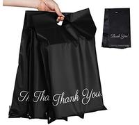 60pcs Black Mailing Bags 10 x 14 Inch (250 x 350mm),Tote Convenient Self Seal Postage Bags with Handle and “Thank You” Envelopes Poly Mailers Packaging Postage Mail Sacks