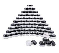 60pcs Black Plastic round Cream Jars 5g for Samples