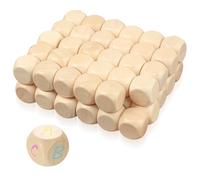 60Pcs Blank Wooden Dice - 20mm Unpainted DIY Dice for Art & Puzzles, Crafts, Games