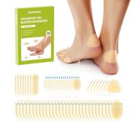 60Pcs Blister Plasters Hydrocolloid Dressings Blister Prevention Tape for Toes Heel Feet- Bukihome Gel Blister Hydrocolloid Plasters for Feet (Variety Pack)
