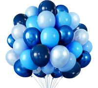 60Pcs Blue Balloons, 12 Inch Navy Blue Party Balloon Set with Metallic Pastel Bluey Helium Balloon, Bluey Party Decorations for Birthday, Graduation, Baby Shower, Gender Reveal, Wedding, Anniversary