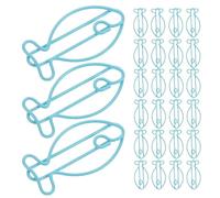 60pcs Blue Fish Paper Clips Metal Decorative Fasteners for Notes | Whimsical Animal Shape, Lightweight Organizer for Notebooks, Study Notes, Crafts, Teachers and Crafters