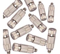 60pcs Brass misting Nozzle kit for Cooling System high Pressure 3 16 Threaded Mister nozzles Anti drip fogging Spray Head for Landscaping air humidification Brushed Nickel Size 0 1mm