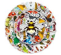 60PCS Bug & Insect Stickers, Waterproof Vinyl Decals Featuring Beetles Butterflies Bees Ladybirds, Fun Nature Stickers for Water Bottles Laptops Scrapbooks Kids Crafts & Journals
