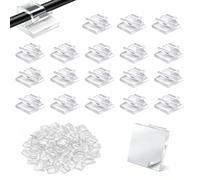 60PCS Cable Clips Self Adhesive for Table Cable Management, Heavy-Duty Sticky Wire Clips, Multipurpose Light Hooks are Perfect for Outdoor Decor & Indoor Tidy Wires on Wall Desk Table (Small, Clear)