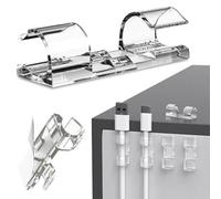 60PCS Cable Clips,Strong Viscous Transparent Cable Organizers for Home, Office, Car, Decoration Hanging, Fairy Light, Etc.(Transparent)