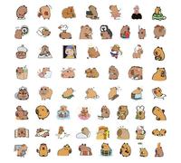 60Pcs Capybara Stickers Set, Capybara Stuff Cute Stickers, Capybara Gifts for Girls, PVC Cartoon Sticker for Laptop, Water Bottles, Luggage, Phones and Notebooks, Anime Sticker for DIY and Decoration