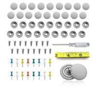 60PCS Car Roof Headliner Repair Kit, Auto Roof Snap Rivets Retainer for Interior Ceiling Cloth Fixing Repair Buckle with Installation Tool (Grey Flannelette)