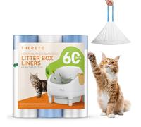 60Pcs Cat Litter Tray Liners with Drawstring for Thereye Self Cleaning Cat Litter Box, 25 Microns Thickened Leak-Proof Cat Litter Bags, 66 x 30cm, Max Hold up to 22 lbs