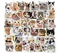 60pcs Cat Stickers, Kawaii Cat Emoticons Graffiti Stickers Waterproof Cat Vinyl Decals Aesthetic Kitten Stickers for Decorating Water Bottle Cups Phone Scrapbook Skateboard Laptop Calendar Suitcases