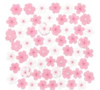 60pcs Cherry Blossom Wafer Paper Flowers Cake Toppers for Cupcake Decor | Create elegant spring themed desserts with delicate floral details for birthdays, weddings, parties & homemade baking project
