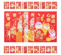 60pcs Chinese New Year Red Envelopes with Cartoon Snake Pattern | Gift-ready Paper Cards, Shiny Gold Foil Finish, for Cash, Stickers or Wax Seals, Festive Exchange